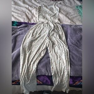 See You Monday Floral Jumpsuit - White and Pink